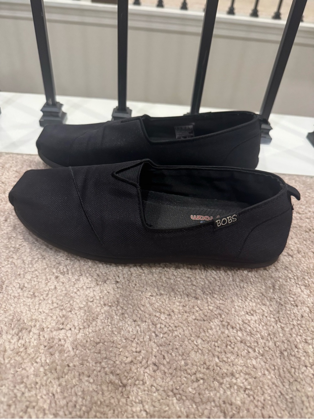 Skechers Women’s BOBS Slip-On Black Canvas Shoes